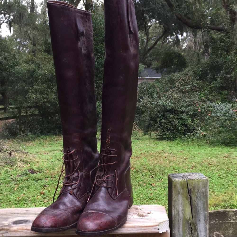 Vintage  brown customized field boots